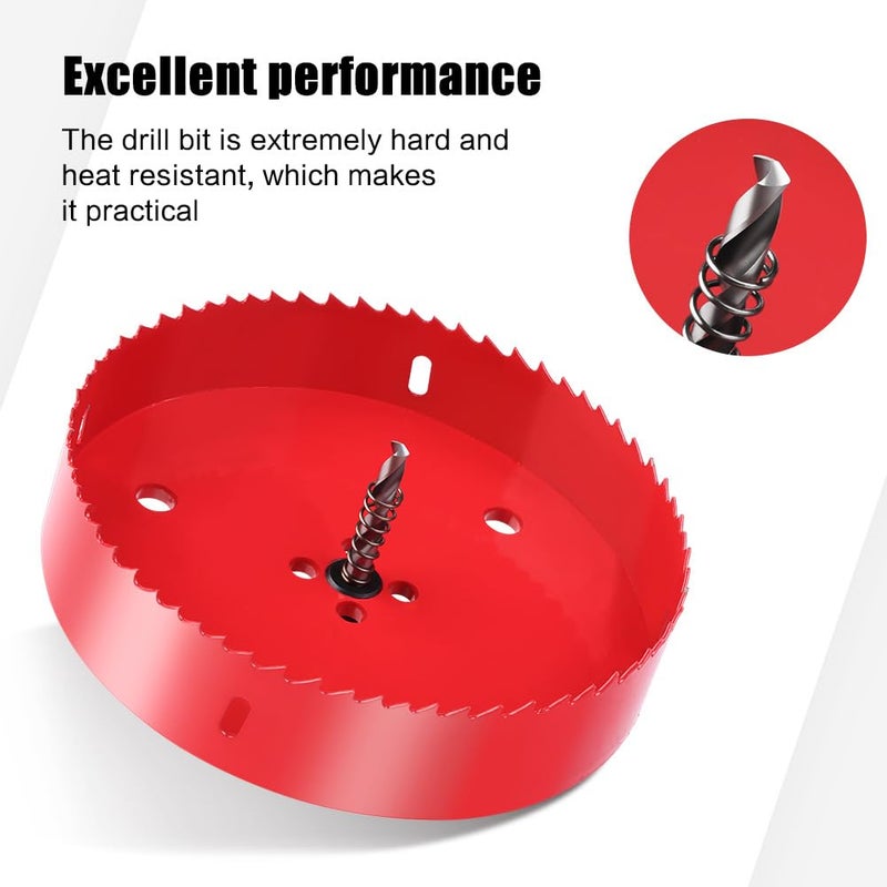 EMSTAR 3.5 Inch Hole Saw, 3 1/2 Hole Saw, M42 HSS Bi-Metal Hole Cutter, Triangular Shank Hole Saw Drill Bit with Spring for Wood, Plywood, Plastic, Gypsum Board, Various Thin Metal Sheet - Image 5